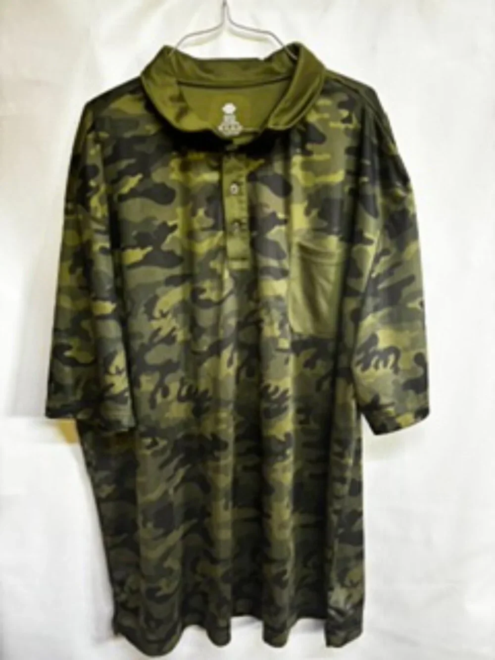 MoFiz Men’s 2XL Green Camo Short Sleeve Performance Polo Shirt With Pocket